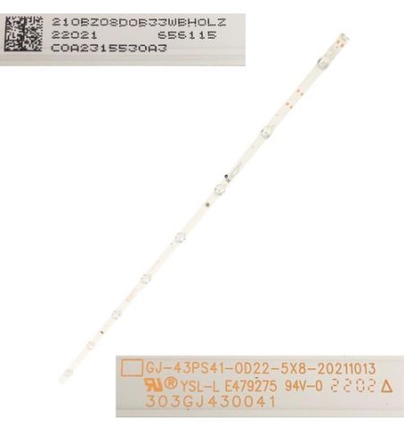 Tira 8 leds PHILIPS 43PUS7906/12 GJ-43PS41-0D22-5X8-20211013 YSL-L E479295 303GJ430041 Tira 8 leds PHILIPS 43PUS7906/12 GJ-43PS41-0D22-5X8-20211013 YSL-L E479295 303GJ430041