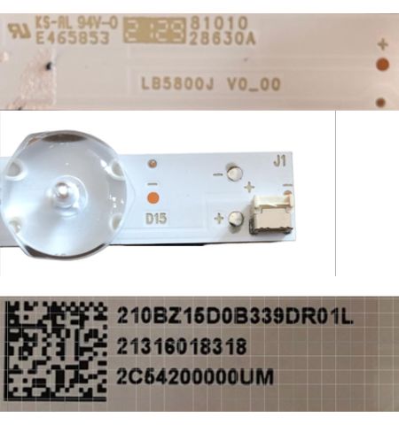 Tira 15 leds Philips 58PUS8506/12 LB5800J V0_00 210BZ16D0B339DR01L