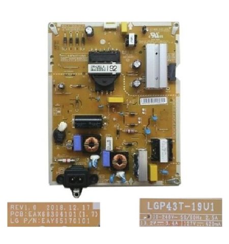 Fuente de Alimentacion LG 43UN71006LB EAX68304101(1.7) EAY6517070101 LGP43T-19U1
Fuente de Alimentacion LG 43UN71006LB EAX68304101(1.7) EAY6517070101 LGP43T-19U1