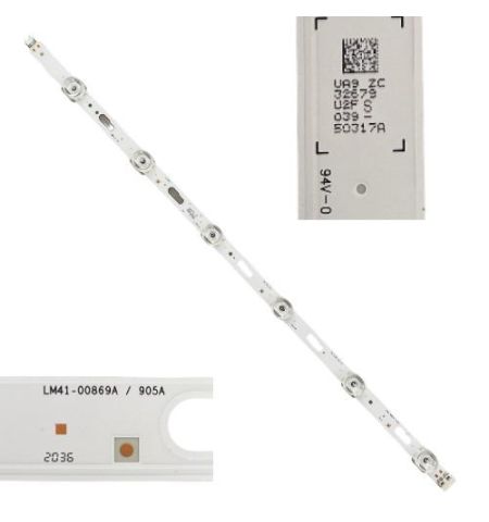 Tira 6 Leds Samsung UE50TU8005K LM41-00869A / 905A BN96-50317A swap de desmontaje Tira 6 Leds Samsung UE50TU8005K LM41-00869A / 905A BN96-50317A swap de desmontaje