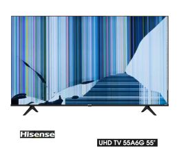 Hisense 55A6EG, NUEVOS, Con pantalla - panel rota, para despiece. SIN MANDO A DISTANCIA.