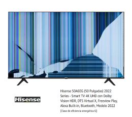 Hisense 50A6EG, NUEVOS, Con pantalla - panel rota, para despiece. SIN MANDO A DISTANCIA.