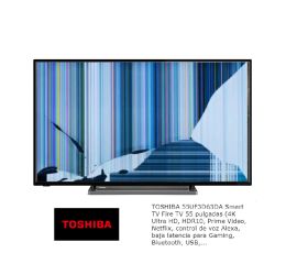Toshiba 55UF3D63DA, NUEVOS, Con pantalla - panel rota, para despiece. SIN MANDO A DISTANCIA.