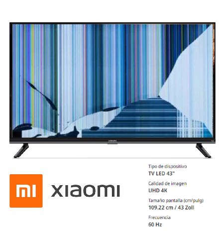 XIAOMI L43M7-FVEU NUEVO, Con pantalla - panel rota, para despiece. SIN MANDO A DISTANCIA. XIAOMI L43M7-FVEU NUEVO, Con pantalla - panel rota, para despiece. SIN MANDO A DISTANCIA.