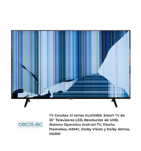 CECOTEC ALU10055 NUEVO, Con pantalla - panel rota, para despiece. SIN MANDO A DISTANCIA. CECOTEC ALU10055 NUEVO, Con pantalla - panel rota, para despiece. SIN MANDO A DISTANCIA.