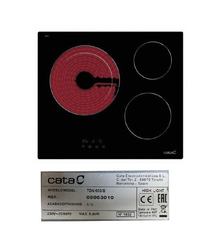 Despiece vitrocerámica CATA TDN 603 Despiece vitrocerámica CATA TDN 603