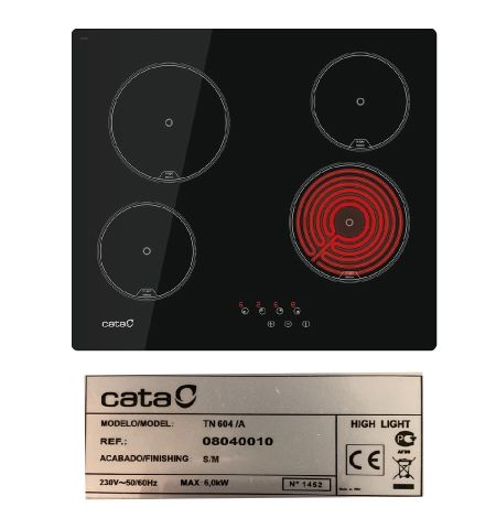 Despiece vitrocerámica Cata TN 604 / A Despiece vitrocerámica Cata TN 604 / A