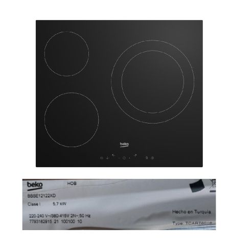 Despiece vitrocerámica BEKO BBSE12122XD Despiece vitrocerámica BEKO BBSE12122XD