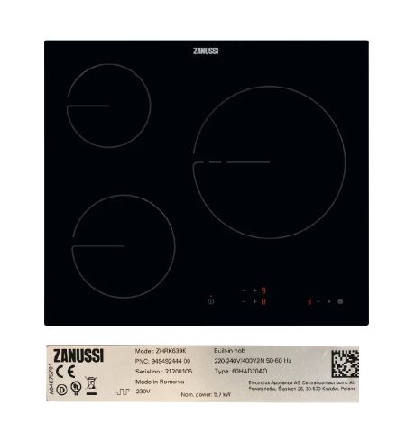 Despiece vitrocerámica ZANUSSI ZHRK639K Despiece vitrocerámica ZANUSSI ZHRK639K