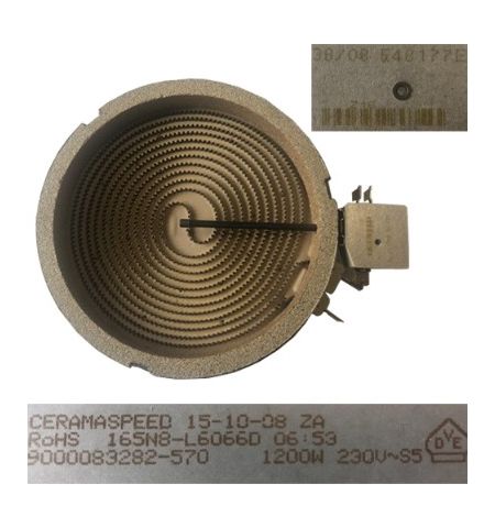 Resistencia Vitroceramica BALAY 3EM713X/01 1200w 230V 16,5cms SWAP/USADO Resistencia Vitroceramica BALAY 3EM713X/01 1200w 230V 16,5cms SWAP/USADO