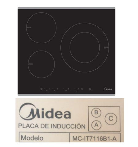 Despiece vitrocerámica MIDEA MC-IT7116B1-A Despiece vitrocerámica MIDEA MC-IT7116B1-A