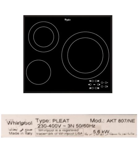 Despiece vitrocerámica WHIRPOOL AKT807/NE Despiece vitrocerámica WHIRPOOL AKT807/NE