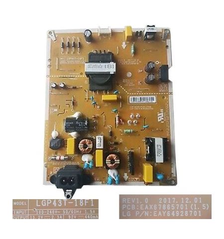 Fuente Alimentación LG 43LK6100PLB EAX67865701(1.5) EAY64928701 LGP43T-18F1