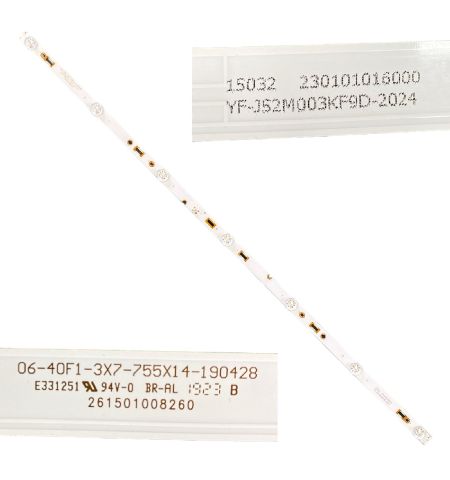 Tira 7 leds OK ODL 40661FN-DB 06-40F1-3X7-755X14-190428 230101016000 YF-J52M003KF9D-2024 Tira 7 leds OK ODL 40661FN-DB 06-40F1-3X7-755X14-190428 230101016000 YF-J52M003KF9D-2024