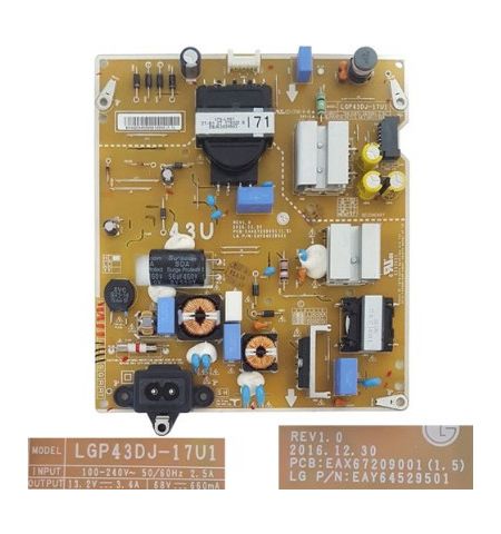 Fuente de Alimentacion LG 43UJ634V EAX67209001(1.5) LGP43DJ-17U1 Fuente de Alimentacion LG 43UJ634V EAX67209001(1.5) LGP43DJ-17U1