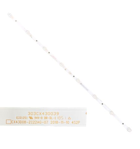 Tira 8 leds SMART TECH LE-43P28SA10 303CX430039 CX43D08-ZC22AG-07 Tira 8 leds SMART TECH LE-43P28SA10 303CX430039 CX43D08-ZC22AG-07