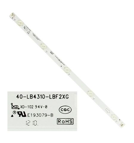 Tira 5 leds 40-LB4310-LBF2XG, TCL L43F3390FC Tira 5 leds 40-LB4310-LBF2XG, TCL L43F3390FC