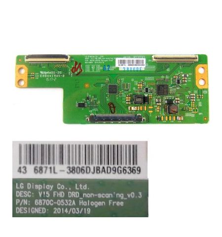 Placa T-Con 6870C-0532A, 6871L-3806DJ, LG 43LM6300PLA Placa T-Con 6870C-0532A, 6871L-3806DJ, LG 43LM6300PLA