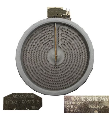 Resistencia Vitro AEG HK623021FB 20 cm, 60.16172.010, 1800w 10.58112.744 swap usado de desmontaje Resistencia Vitro AEG HK623021FB 20 cm, 60.16172.010, 1800w 10.58112.744 swap usado de desmontaje