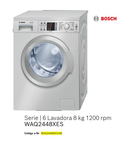 Despiece Lavadora BOSCH WAQ2448XES/08 usada Despiece Lavadora BOSCH WAQ2448XES/08 usada
