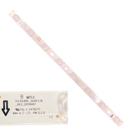 Tira 8 leds TCL 43C722X1 TCL43LB02_3030F2.1D_V0.3_20210407 YSL-L TYPE B Tira 8 leds TCL 43C722X1 TCL43LB02_3030F2.1D_V0.3_20210407 YSL-L TYPE B