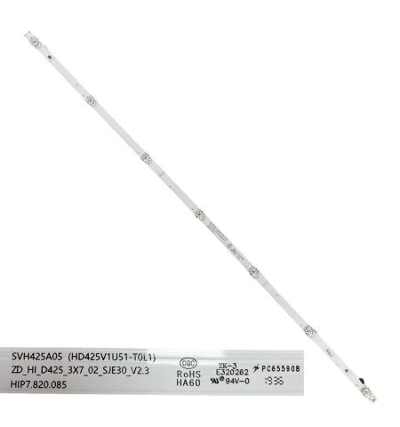 Tira 7 leds Hisense H43B7120 SVH425A05 HIP7.820.085 PC65590B swap / de desmontaje