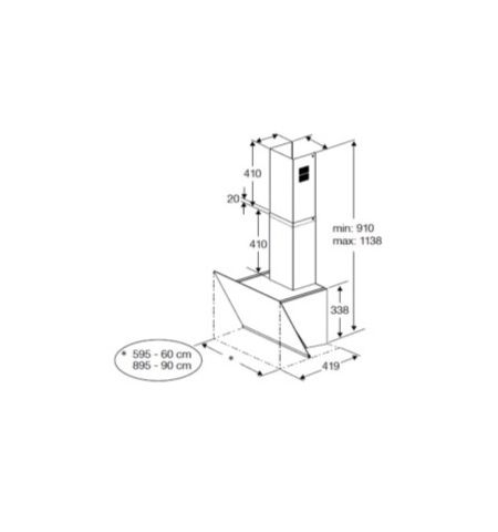 Embellecedor Set 2 piezas montaje Campana GRUNDIG GDSP5464BBSC