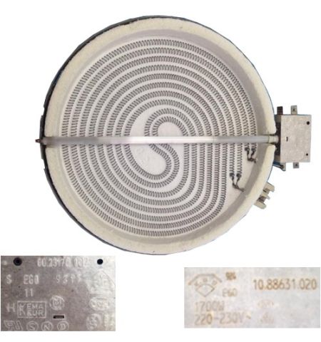 Resistencia Vitro 10.88631.020 60.23170.002 TEKA 600/510 4 P.V.T.R 1700w 220 - 230V 20 cms SWAP / DESMONTAJE Resistencia Vitro 10.88631.020 60.23170.002 TEKA 600/510 4 P.V.T.R 1700w 220 - 230V 20 cms SWAP / DESMONTAJE