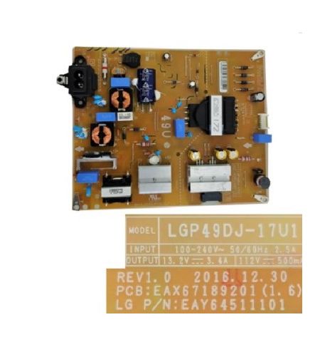 Fuente de Alimentación LG EAX67189201 (1.6) EAY64511101  LGP49DJ-17U1, LG 49UK6200PLA