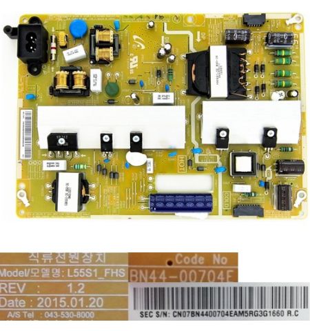 Fuente Alimentacion BN44-00704E REV 1.2, L55S1_FHS, Samsung UE50J5500AK
