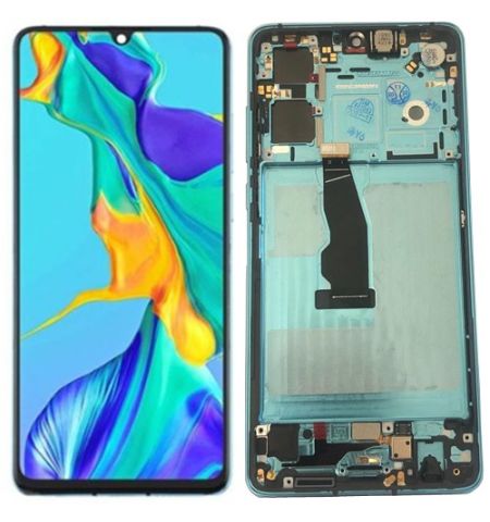 Pantalla Completa, Lcd + táctil negro + frame Celeste, Huawei P30 ( ELE-L29 )... Con marco-carcasa frontal. Pantalla Completa, Lcd + táctil negro + frame Celeste, Huawei P30 ( ELE-L29 )... Con marco-carcasa frontal.