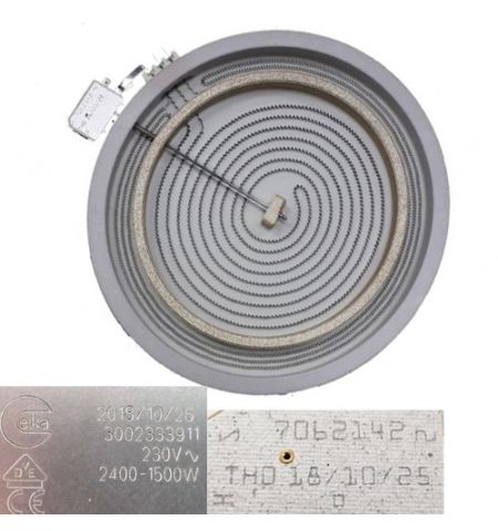 Resistencia Doble Vitro 3002333911, 7062142, Teka TZ 6315 VR00 2400/1500w 230V 30 cm Resistencia Doble Vitro 3002333911, 7062142, Teka TZ 6315 VR00 2400/1500w 230V 30 cm