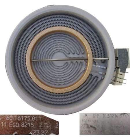 Resistencia Doble Vitro 60.16175.011, 10.51214.074, BSH Balay 3EB721LR/01 2200/750w 230V 23cm Resistencia Doble Vitro 60.16175.011, 10.51214.074, BSH Balay 3EB721LR/01 2200/750w 230V 23cm