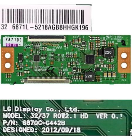 Placa T-Con 6870C-0442B, 6871L-5218AGBBHHGK196, Telefunken TE32472S27ZXD Placa T-Con 6870C-0442B, 6871L-5218AGBBHHGK196, Telefunken TE32472S27ZXD