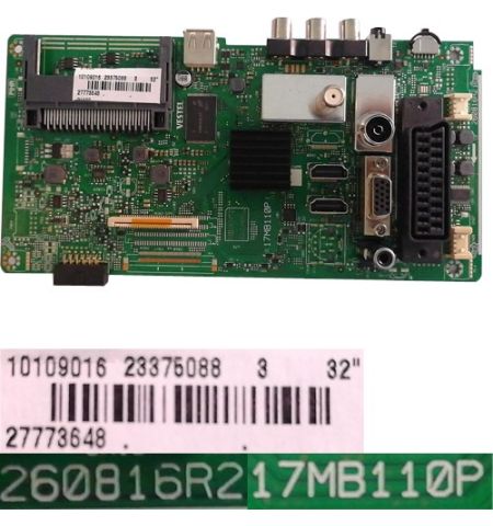 Placa Main VESTEL 17MB110P, 23375088, 260816R2, Telefunken TE32287B35ZXD