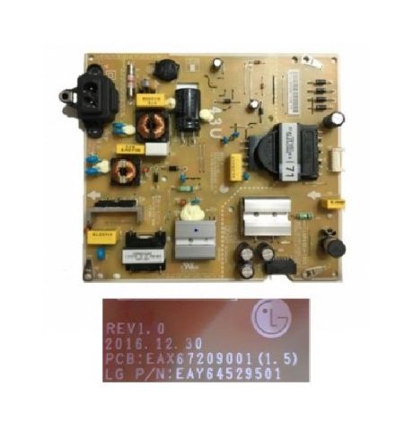 Fuente de Alimentacion LG EAX67209001 1.5 EAY64529501 LGP43DJ-17U1 LG 43UK6470PLC
Fuente de Alimentacion LG EAX67209001 1.5 EAY64529501 LGP43DJ-17U1 LG 43UK6470PLC