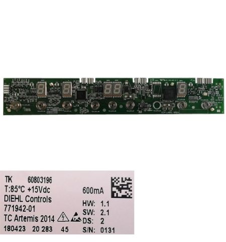 Módulo Electrónico Mandos 60803196, 771942-01, OC-106 94V-0 H, Teka IR 3200 VR01