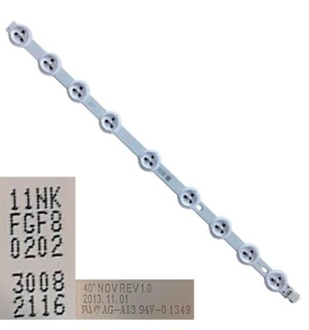 Tira 9 leds 40´´ NDV REV1.0, 30082116 A, Telefunken TE39182N25F1C10 UD-LED