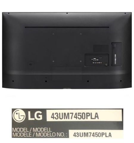Carcasa Trasera Negra LG 43UM7450PLA, NUEVA