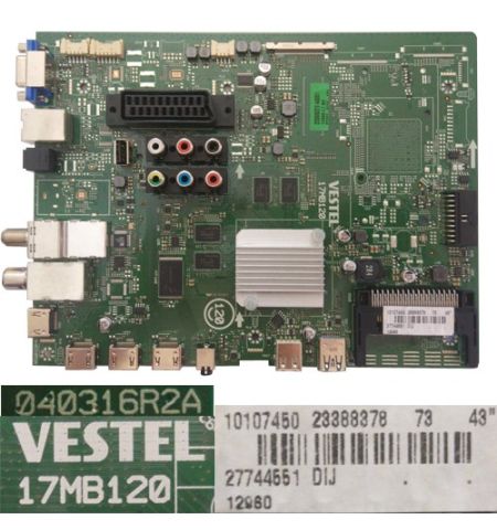 Placa Main VESTEL 17MB120, 040316R2A, 23388378, Techwood TW43296S24T1P Placa Main VESTEL 17MB120, 040316R2A, 23388378, Techwood TW43296S24T1P