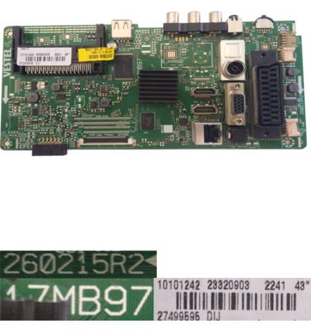 Placa Main Vestel 17MB97, 260215R2, 23320903, Telefunken TE43282B34C2K