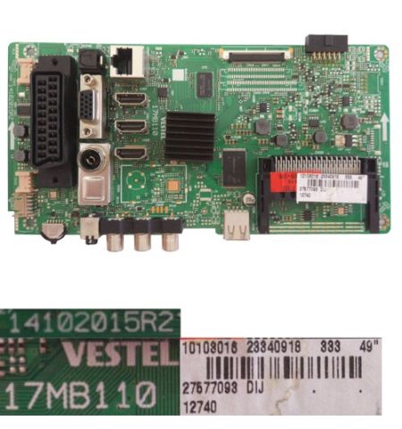 Placa Main Vestel 17MB110, 14102015R2, 23340918, Telefunken TE49282S25T2K