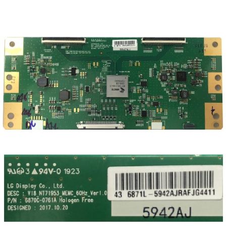Placa TCon Sony KD-43XG8096, 6870C-0761A Placa TCon Sony KD-43XG8096, 6870C-0761A