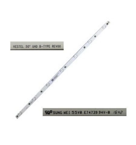Tira 7 leds SUNG WEI55V0 E74739 94V-0, VESTEL 50´´,TYPE B, Telefunken TE50292S26Y2P Tira 7 leds SUNG WEI55V0 E74739 94V-0, VESTEL 50´´,TYPE B, Telefunken TE50292S26Y2P