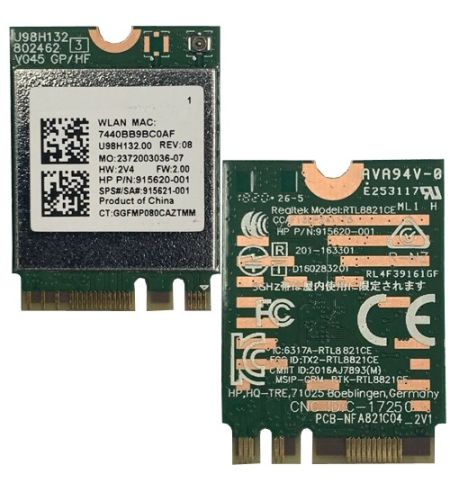 Modulo Wireless / Wifi y Bluetooth U98H13200 REV:08 Realtek model: RTL8821CE HP All In One 22-C0216NS