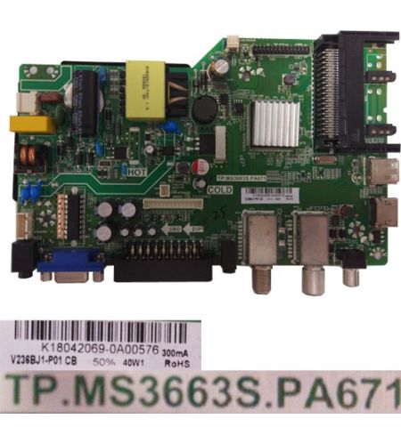 Placa Main TD.MS3663S-PA671, K18042069-0A00576, Smart Tech LE-2219DTS