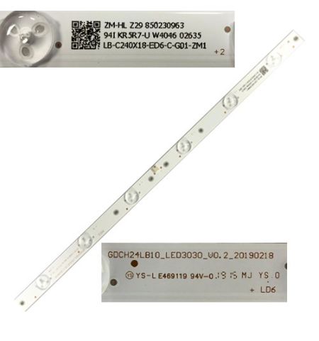Tira 6 leds YS-L E469119 94V-0, Saba SA24S44N