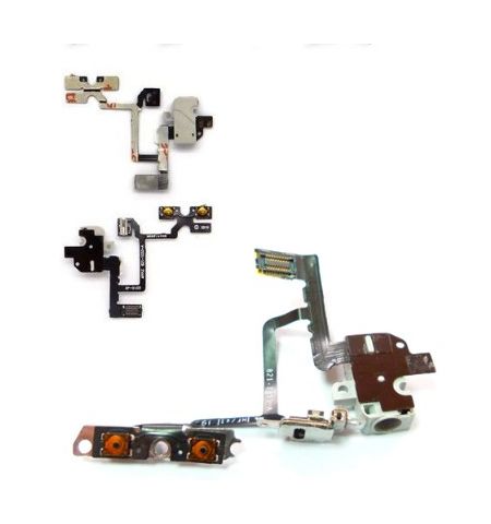 Cable Flex jack audio, boton mute, botones volumen..., Blanco, iPHone 4 Cable Flex jack audio, boton mute, botones volumen..., Blanco, iPHone 4