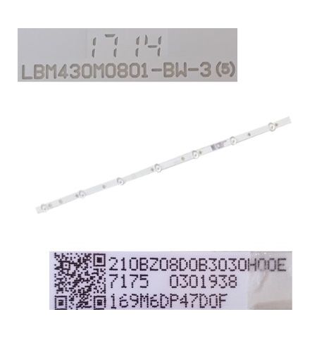 Tira 8 leds PHILIPS 43PUS6162/12 LBM430M0801-BW-3 Tira 8 leds PHILIPS 43PUS6162/12 LBM430M0801-BW-3