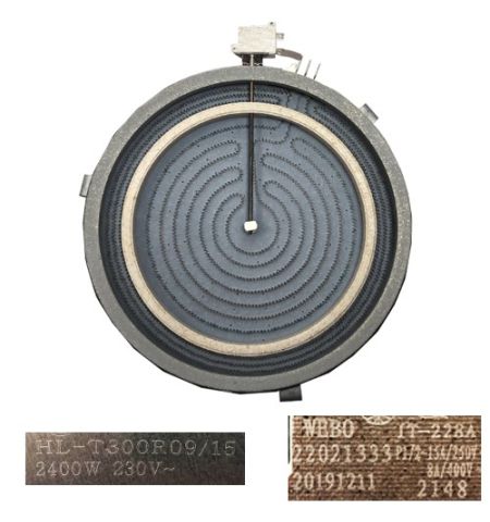 Resistencia Vitro TEKA TB 6315 VR 20, HL-T300R09/15 2400W 30CM, 22021333 Resistencia Vitro TEKA TB 6315 VR 20, HL-T300R09/15 2400W 30CM, 22021333